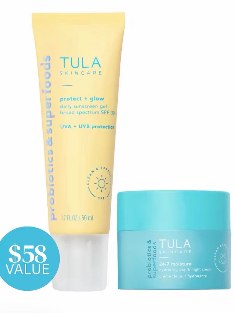 TULA Protect + Glow Daily Sunscreen Gel and moisturizer SPF 30